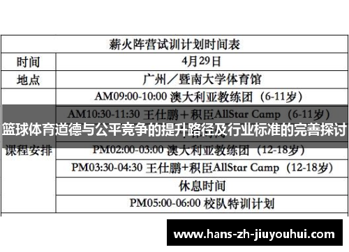 篮球体育道德与公平竞争的提升路径及行业标准的完善探讨 篮球体育道德与公平竞争的提升路径及行业标准的完善探讨